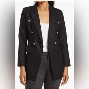 Elegant Black Double-Breasted Women's Blazer